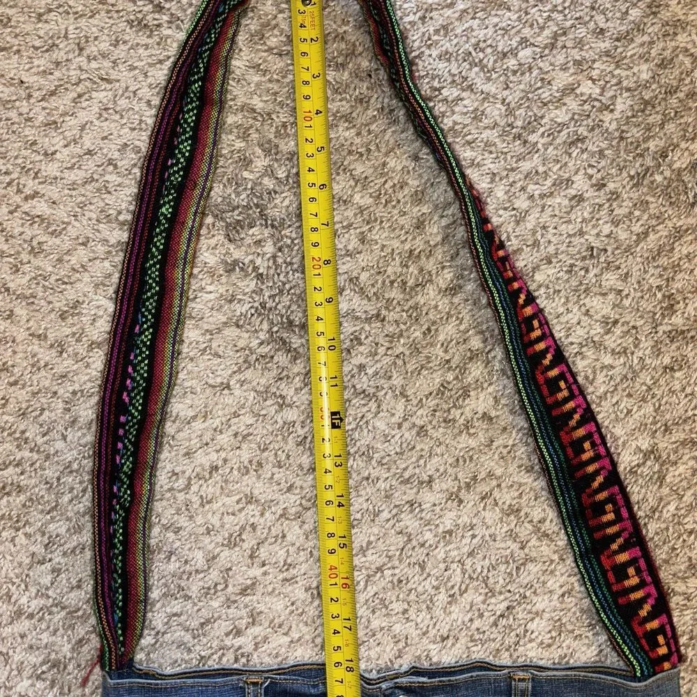 Upcycled Handmade Denim Jean Crossbody Hobo Bag Unique Boho Hippie Gypsy Clutter